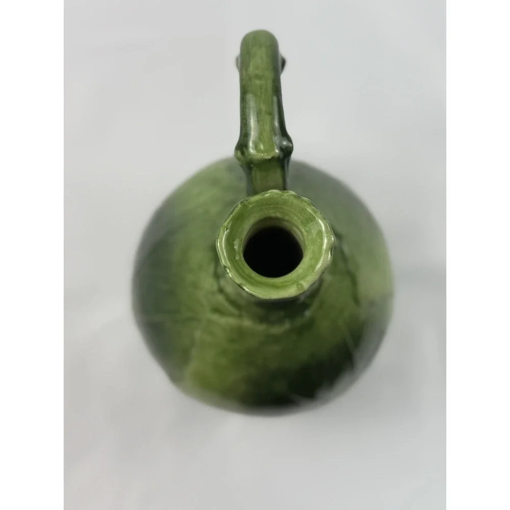RARE Italian VIETRI Ceramic Dispenser Green Grape Leaf Cruet 9685